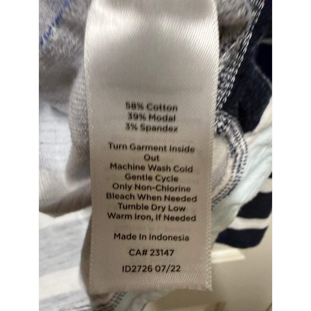 Talbots Multicolor Blue Ombre Stripe zip neck Top  UPF 50 Womens  Size XL - Picture 4 of 5